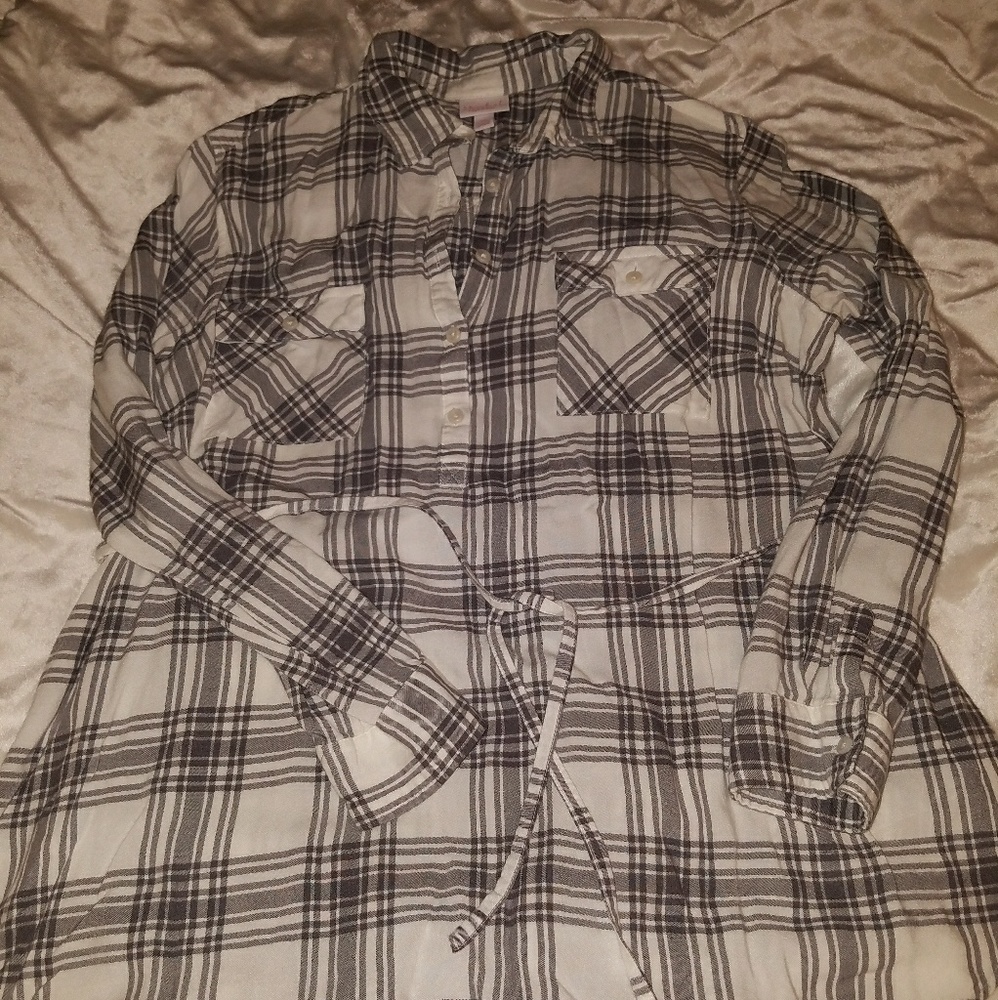 Isabel maternity plaid tunic xl